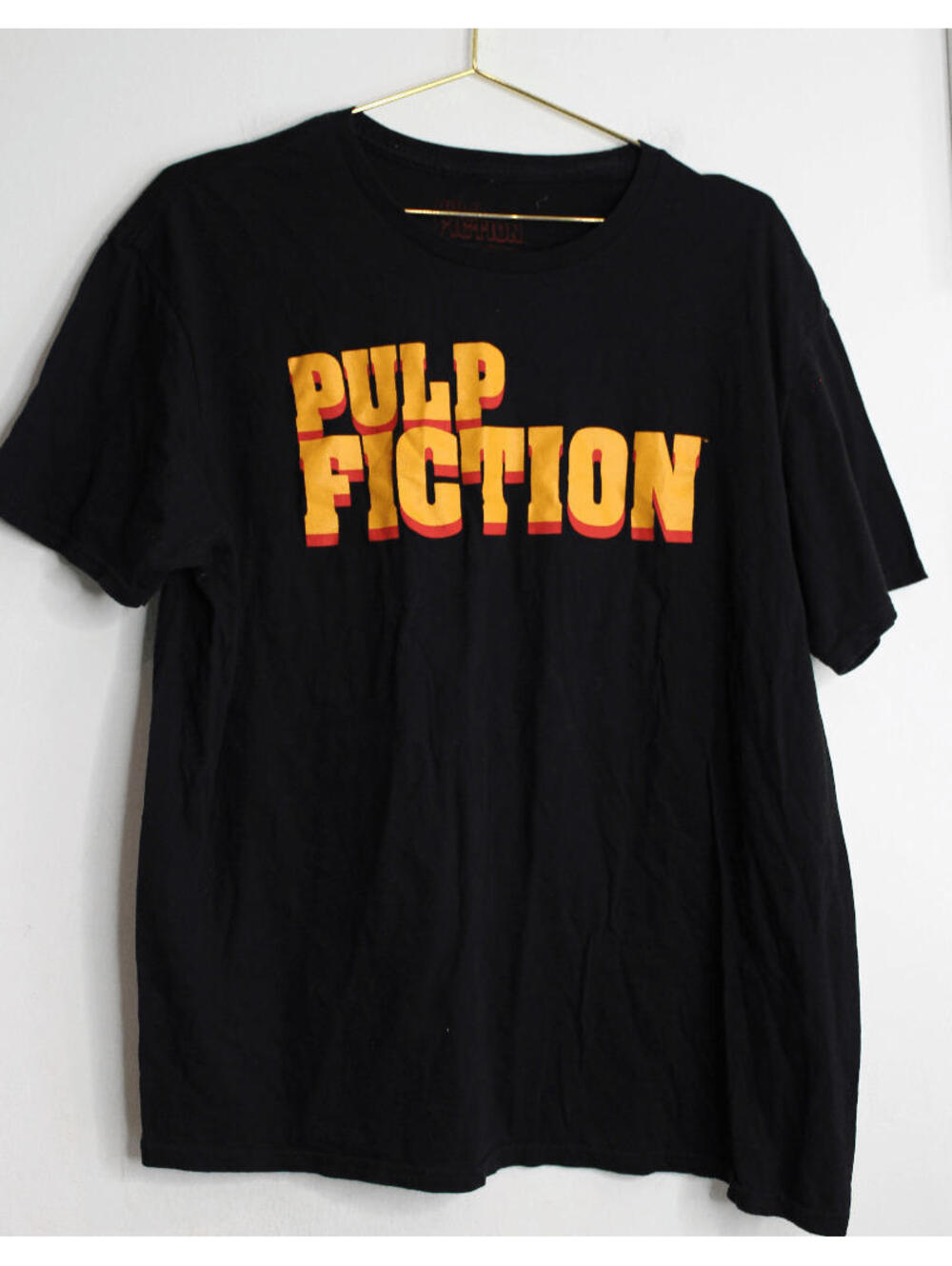 Pulp Fiction Black Tshirt - Movie Tee Yellow Red Logo - XL